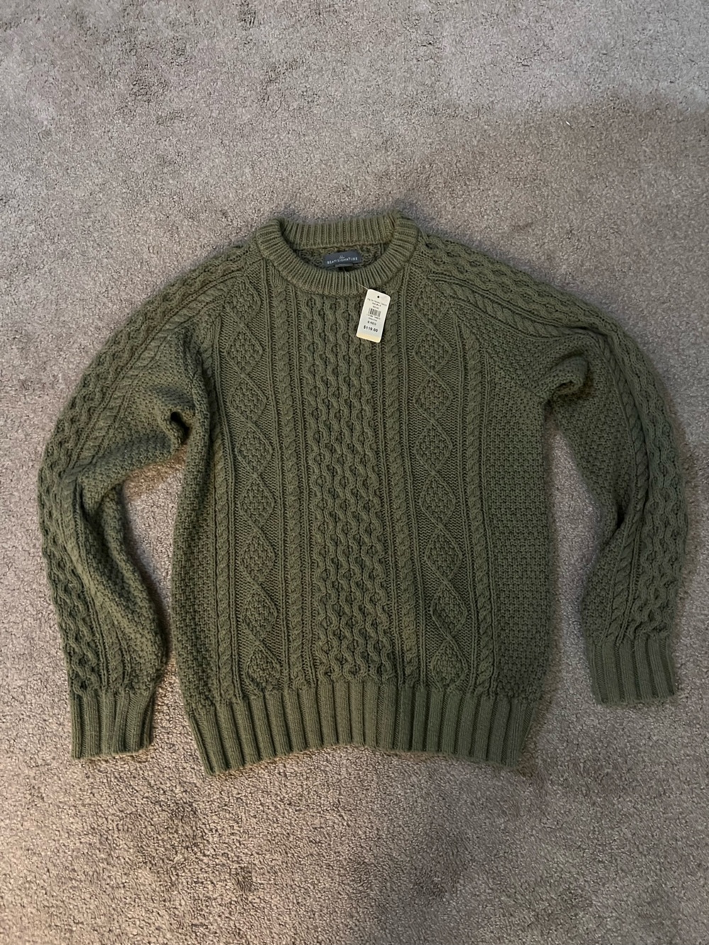L.L.Bean fisherman sweater men’s small green NWT
